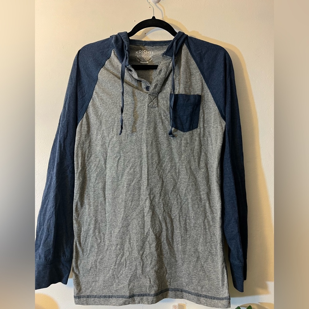 Long sleeve hooded baseball tee